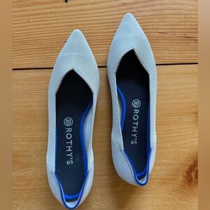 Rothy's The Point in Flax Birdseye Gray Flats